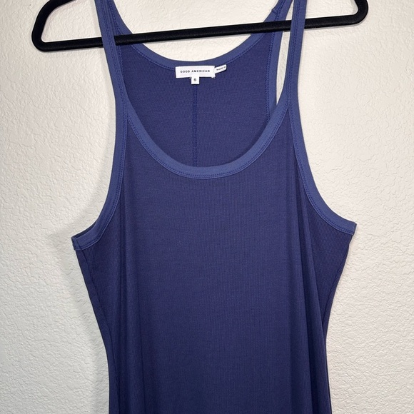 Good American Ribbed Navy Blue Sleeveless Dress Women's Size 5 - Picture 3 of 7